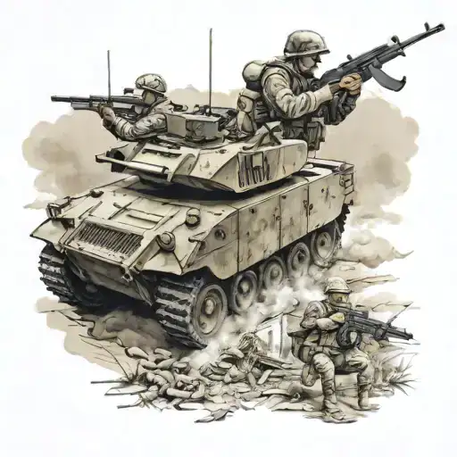 infantry soldiers infantry fighting vehicles tattoo design idea