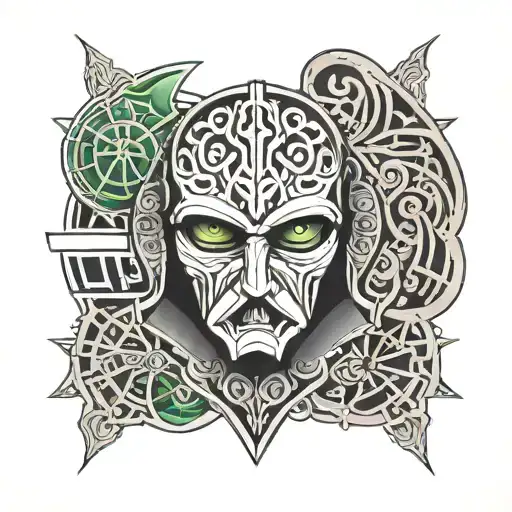 star wars, villain, celtic patterns tattoo design idea