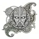 star wars, villain, celtic patterns tattoo design idea