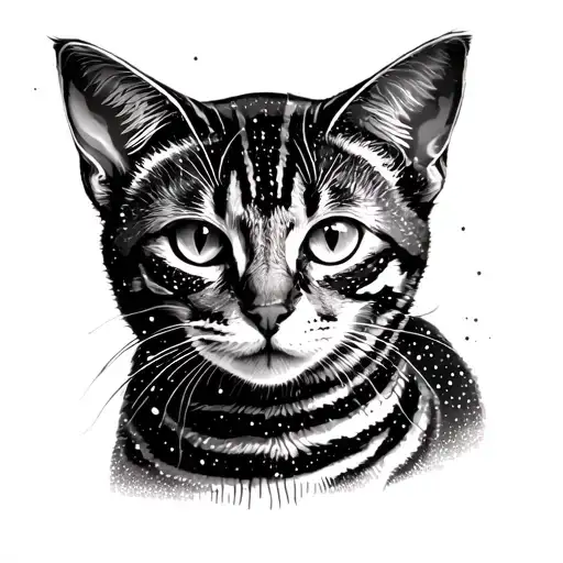 Bengal cat in space tattoo design idea