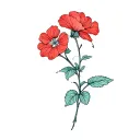 scarlet begonia tattoo design idea