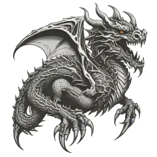gothic dragon tattoo design idea