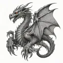gothic dragon tattoo design idea