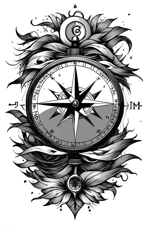 compass japanese tattoo design idea