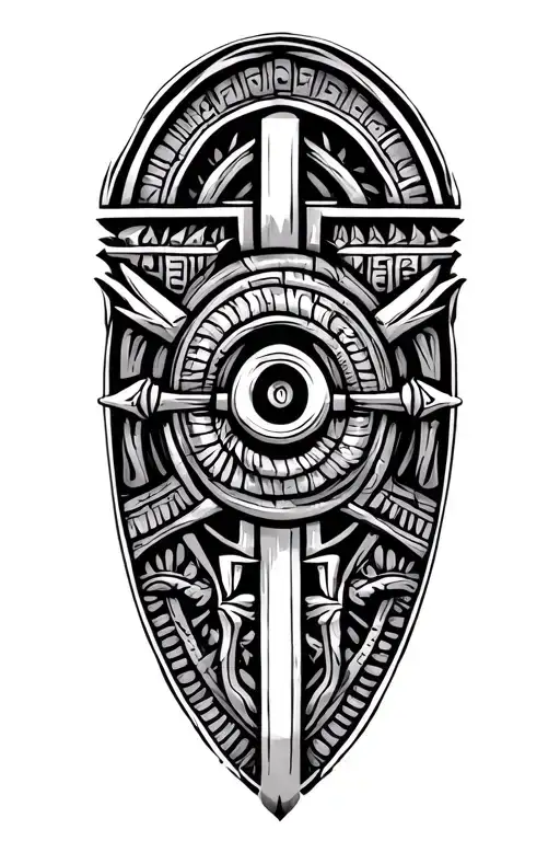 Enki symbol with ancient Sumerian tattoo design idea