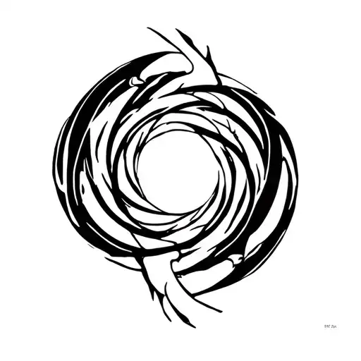 Ouroboros with vortex inside tattoo design idea