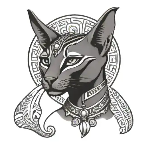 Bastet Egyptian Goddess tattoo design idea