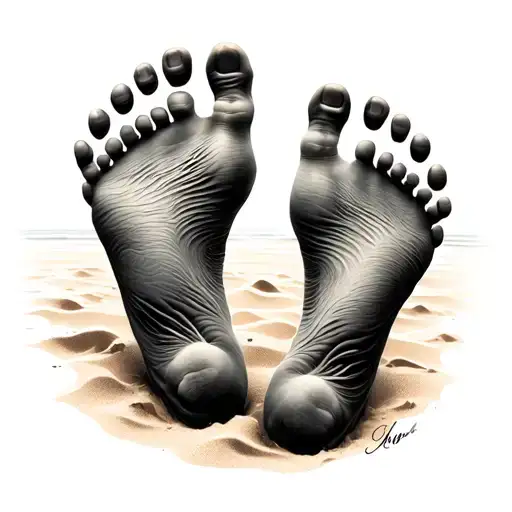 Footprints In The Sand tattoo design idea