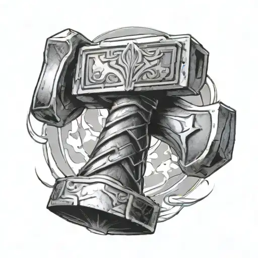 thor hammer tattoo design idea