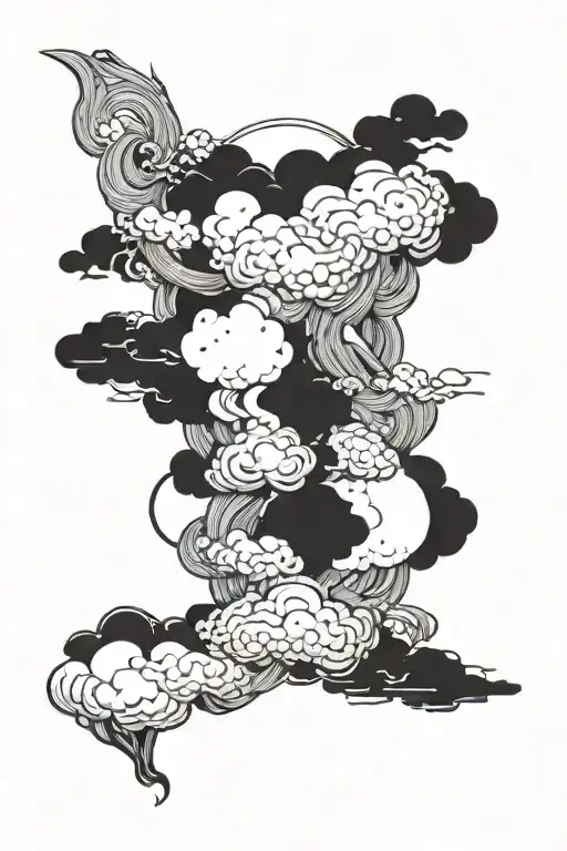 kumo cloud idea plain with kojitsunagi tattoo design idea
