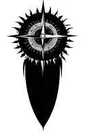 sun surrounded by compass tattoo design idea