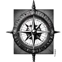 Lighthouse Compass tattoo design idea