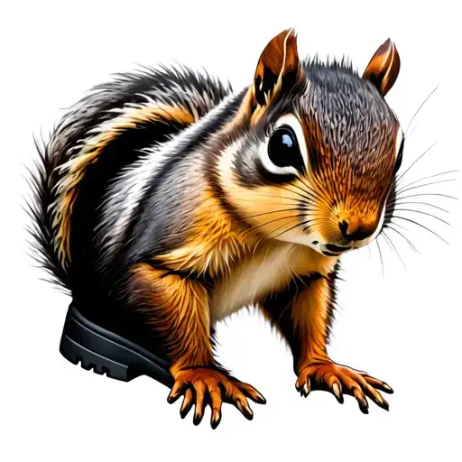 chipmunk in a boot tattoo design idea