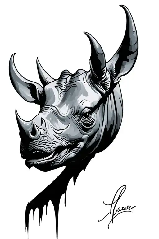 rhino head tattoo design idea