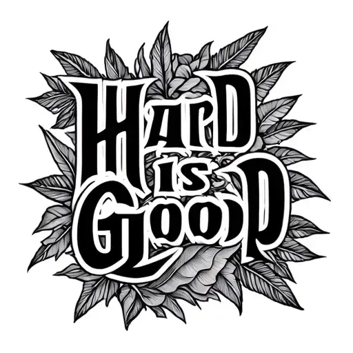 "Hard is Good" polynesian style tattoo tattoo design idea