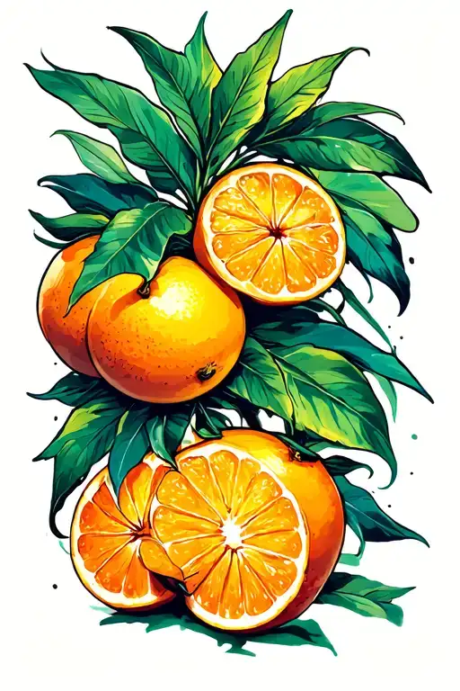 florida oranges tattoo design idea