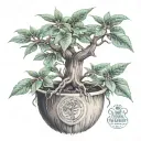 In God We Trust Nobody Money tree growing tattoo design idea