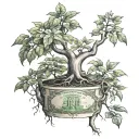 In God We Trust Nobody Money tree growing tattoo design idea
