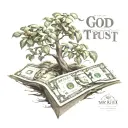 In God We Trust Nobody Money tree growing tattoo design idea