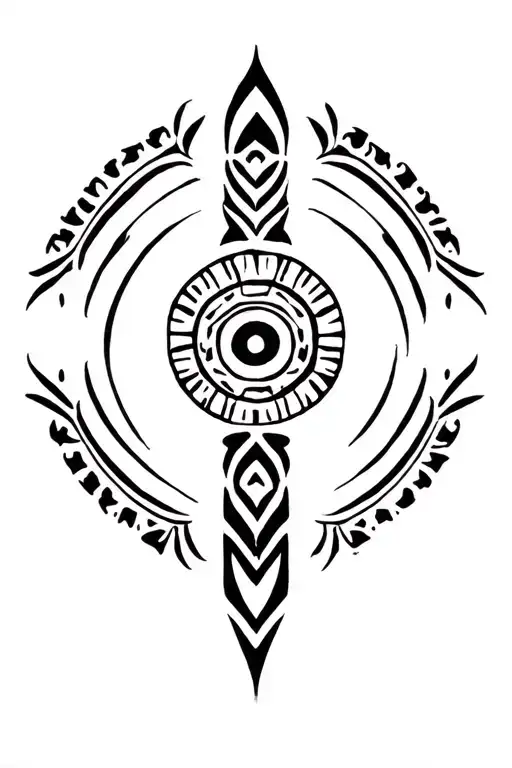 Cherokee tribal sleeve tattoo design idea