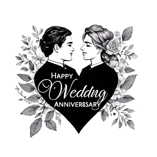 Wedding Anniversary tattoo design idea