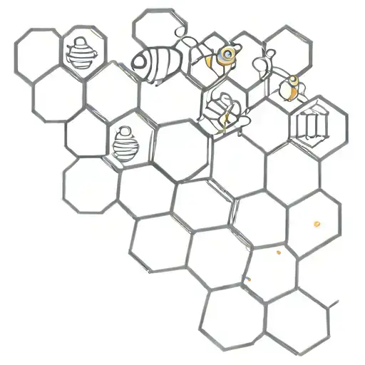 beehive 10 hexagons tattoo design idea