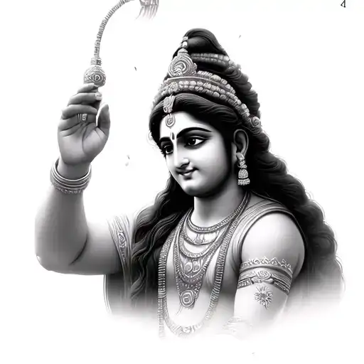 Krishna Telling Bhagavad Gita tattoo design idea