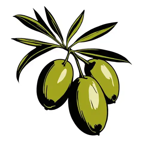 olive with bold outlines tattoo design idea