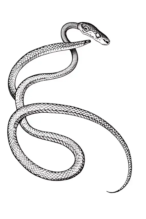 garter snake slithering tattoo design idea