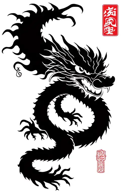 kaido from one piece in dragon form tattoo design idea