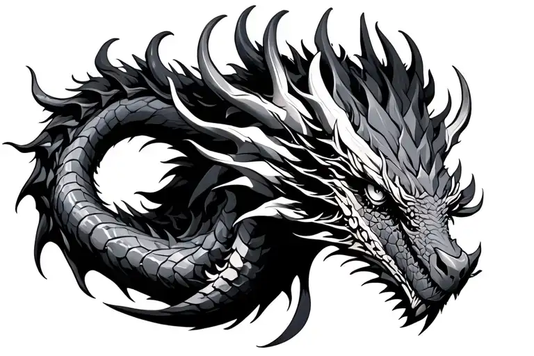 bio mechanical dragon wrapped tattoo design idea