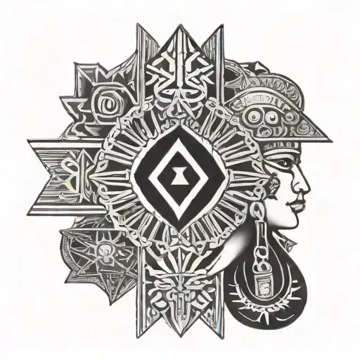 spirituality; family; alliances; Berber symbols; Egyptian symbol; philosophy; psychology; femininity; courage tattoo design idea