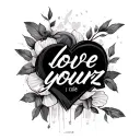 "love yourz" love yourz j cole tattoo design idea