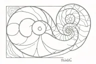fibonacci spiral ammonite tattoo design idea