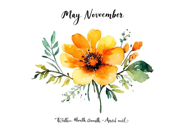 birth month flowers may November april tattoo design idea