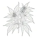cannabis buds and leaves  tattoo design idea