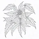 cannabis buds and leaves  tattoo design idea