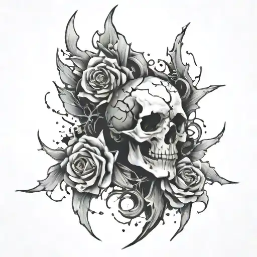 broken, death, strength inspired tattoo design idea