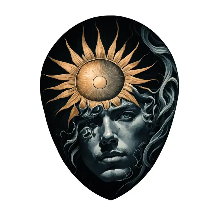 sublime like sun but more sharp edges tattoo design idea