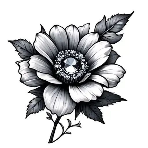 january may and december birthstone flower tattoo design idea