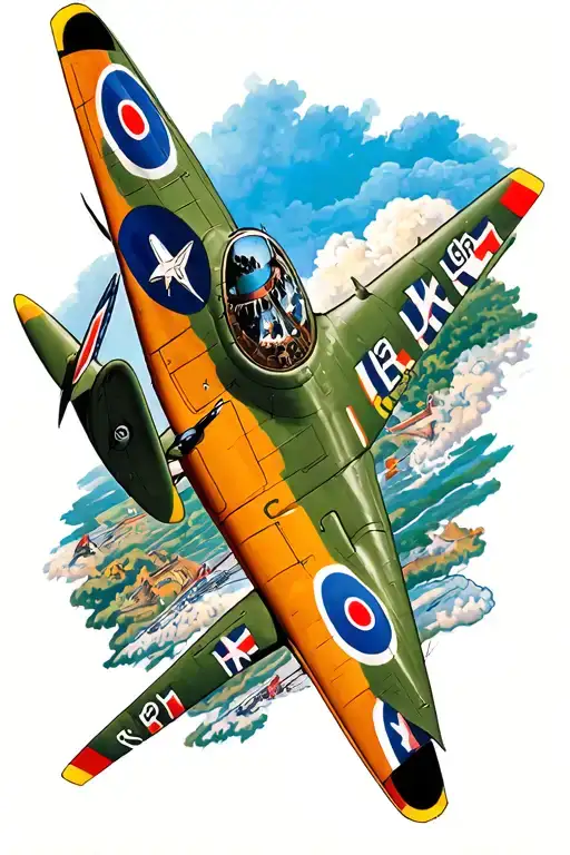 supermarine spitfire fighter plane tattoo design idea