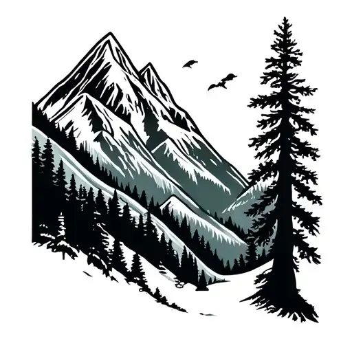 british columbia vancouver mountain animal theme tattoo design idea