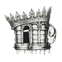 crown that does not fly from a cage with an open door tattoo design idea