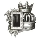 crown that does not fly from a cage with an open door tattoo design idea