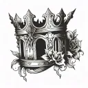 crown that does not fly from a cage with an open door tattoo design idea