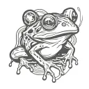 frog smoking tattoo design idea