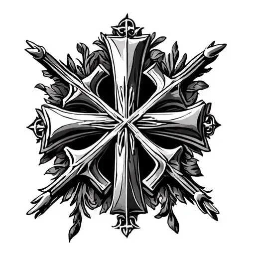 Serbian orthodox cross tattoo design idea