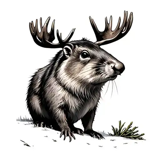 cardinal moose groundhog tattoo design idea