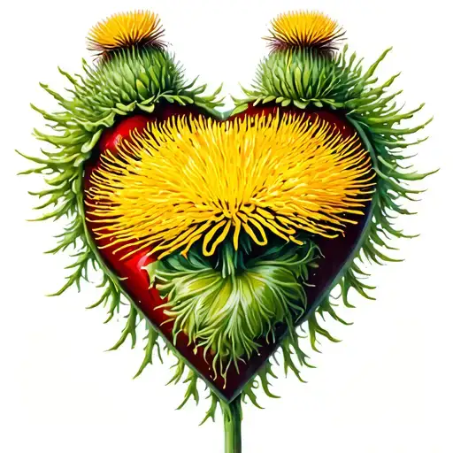 heart thistle Australian wattle tattoo design idea