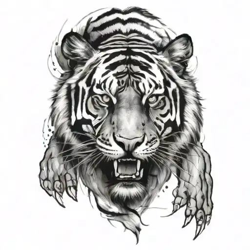 Tiger face tattoo design idea